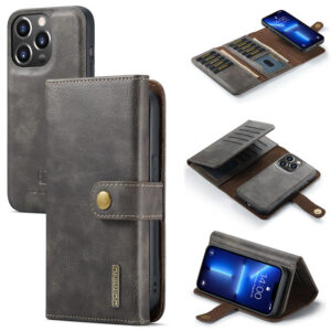 DG.MING Wallet Split Leather Case For iPhone