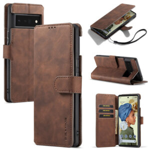 DG.MING Google Pixel 6 Pro Wallet Stand Case