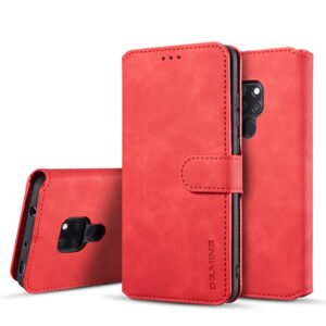 DG.MING Huawei Mate 20 Wallet Stand PU Leather Case Red