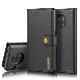 DG.MING Huawei Mate 30 Pro Wallet Magnetic Split Leather Case Black