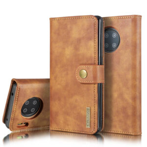 DG.MING Huawei Mate 30 Pro Wallet Magnetic Split Leather Case Brown