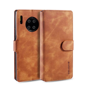 DG.MING Huawei Mate 30 Pro Wallet Stand PU Leather Case Brown
