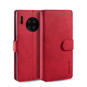 DG.MING Huawei Mate 30 Pro Wallet Stand PU Leather Case Red