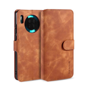 DG.MING Huawei Mate 30 Wallet Stand PU Leather Case Brown