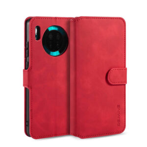 DG.MING Huawei Mate 30 Wallet Stand PU Leather Case Red