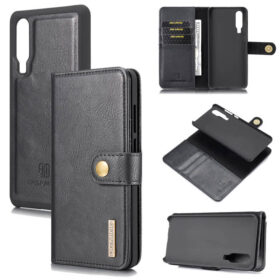 DG.MING Huawei P30 Wallet Magnetic Split Leather Case Black