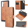 DG.MING Huawei P30 Pro Wallet Magnetic Split Leather Case Brown