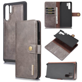 DG.MING Huawei P30 Pro Wallet Magnetic Split Leather Case Gray