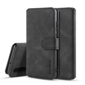DG.MING Huawei P30 Wallet Stand PU Leather Case Black