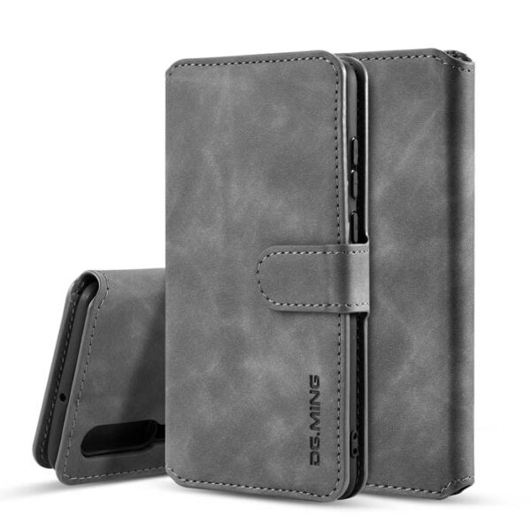 DG.MING Huawei P30 Wallet Stand PU Leather Case Gray