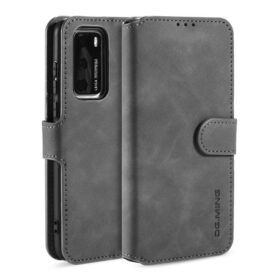 DG.MING Huawei P40 Wallet Stand PU Leather Case Gray
