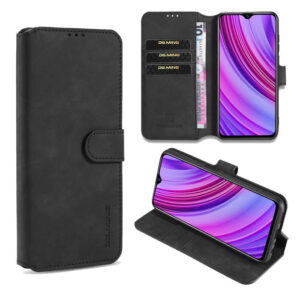 DG.MING OPPO Realme 6 Pro Wallet Stand PU Leather Case Black