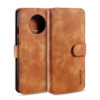 DG.MING OnePlus 7T Retro Wallet Stand PU Leather Case Brown
