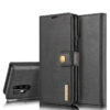 DG.MING OnePlus 8 Pro Wallet Magnetic Detachable 2 in 1 Split Leather Case Black