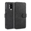DG.MING OnePlus 8 Pro Retro Wallet Stand PU Leather Case Black