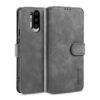 DG.MING OnePlus 8 Pro Retro Wallet Stand PU Leather Case Gray