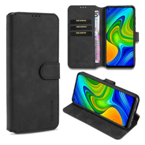 DG.MING Xiaomi Redmi Note 9/Redmi 10X 4G Wallet Stand Case Black