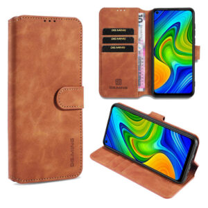 DG.MING Xiaomi Redmi Note 9/Redmi 10X 4G Wallet Stand Case Brown