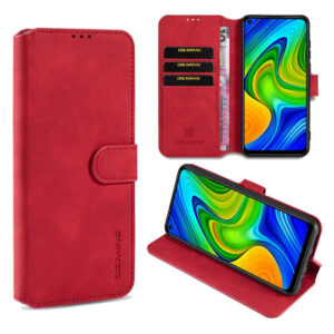 DG.MING Xiaomi Redmi Note 9/Redmi 10X 4G Wallet Stand Case Red