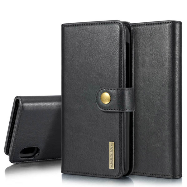 DG.MING Samsung Galaxy A10 Wallet Magnetic Split Leather Case Black