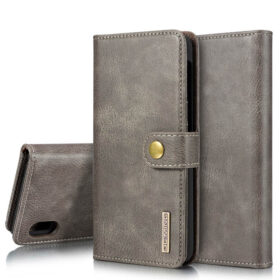 DG.MING Samsung Galaxy A10 Wallet Magnetic Split Leather Case Gray