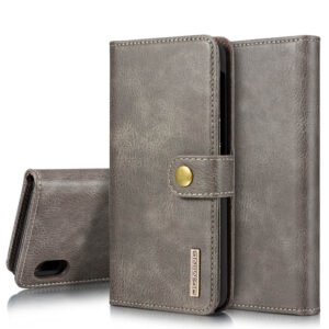 DG.MING Samsung Galaxy A10 Wallet Magnetic Split Leather Case Gray