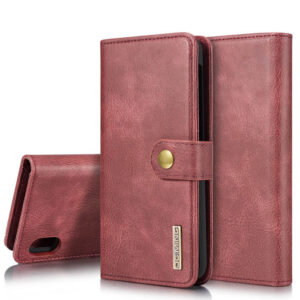 DG.MING Samsung Galaxy A10 Wallet Magnetic Split Leather Case Red