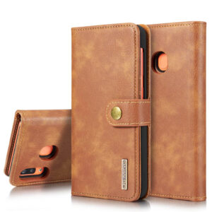 DG.MING Samsung Galaxy A20/A30 Wallet Magnetic Split Leather Case Brown