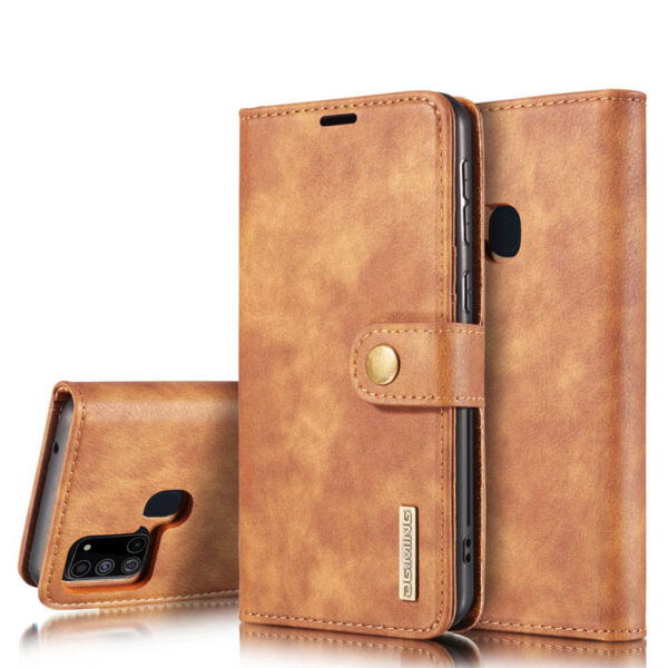 DG.MING Samsung Galaxy A21S Wallet Magnetic Case Brown