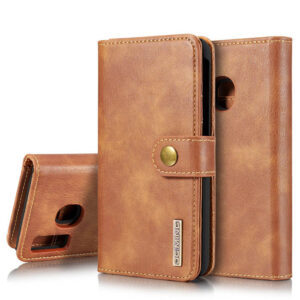 DG.MING Samsung Galaxy A40 Wallet Magnetic Split Leather Case Brown