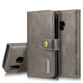 DG.MING Samsung Galaxy A40 Wallet Magnetic Split Leather Case Gray