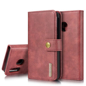 DG.MING Samsung Galaxy A40 Wallet Magnetic Split Leather Case Red