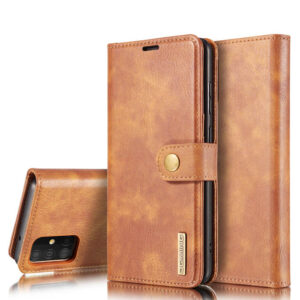 DG.MING Samsung Galaxy A51 5G Wallet Magnetic Split Leather Case Brown