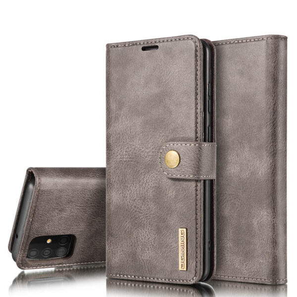 DG.MING Samsung Galaxy A51 5G Wallet Magnetic Split Leather Case Gray
