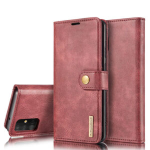 DG.MING Samsung Galaxy A51 5G Wallet Magnetic Split Leather Case Red