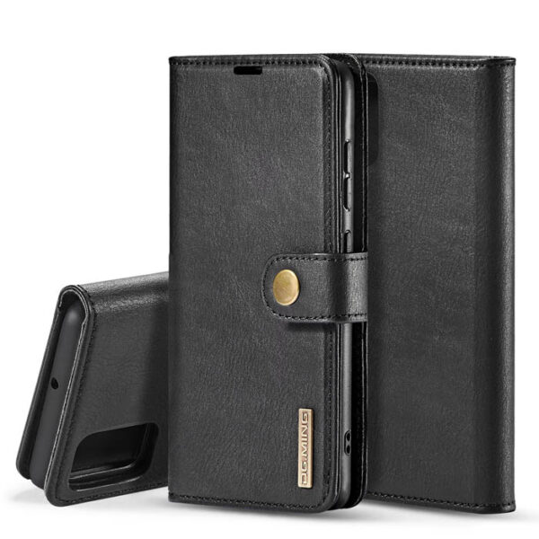 DG.MING Samsung Galaxy A71 Wallet Magnetic Split Leather Case Black
