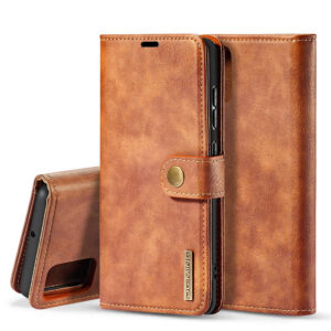 DG.MING Samsung Galaxy A71 Wallet Magnetic Split Leather Case Brown