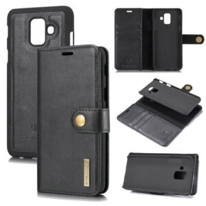 DG.MING Samsung Galaxy A6 2018 Wallet Magnetic Split Leather Case Black