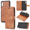 DG.MING Samsung Galaxy A7 2018 Wallet Magnetic Split Leather Case Brown