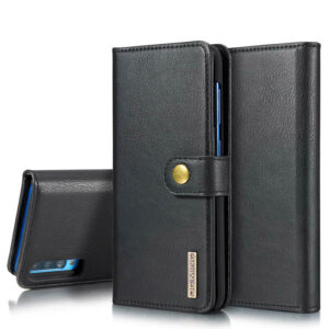 DG.MING Samsung Galaxy A70 Wallet Magnetic Split Leather Case Black