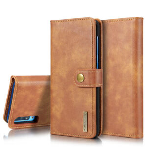 DG.MING Samsung Galaxy A70 Wallet Magnetic Split Leather Case Brown