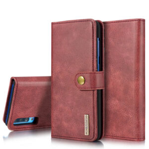 DG.MING Samsung Galaxy A70 Wallet Magnetic Split Leather Case Red