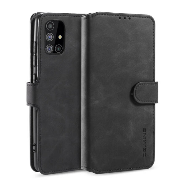 DG.MING Samsung Galaxy A71 5G Wallet Stand PU Leather Case Black