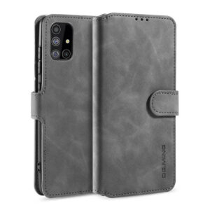 DG.MING Samsung Galaxy A71 5G Wallet Stand PU Leather Case Gray
