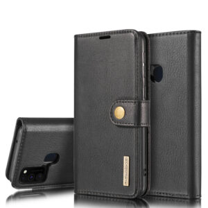 DG.MING Samsung Galaxy M31 Wallet Magnetic Split Leather Case Black