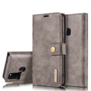 DG.MING Samsung Galaxy M31 Wallet Magnetic Split Leather Case Gray
