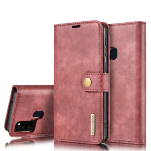DG.MING Samsung Galaxy M31 Wallet Magnetic Split Leather Case Red