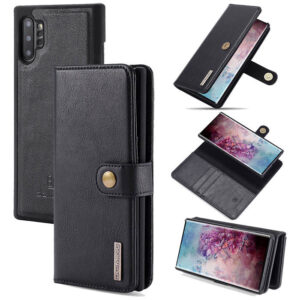 DG.MING Samsung Galaxy Note 10 Wallet Magnetic Split Leather Case Black