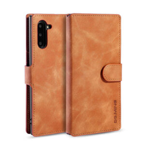 DG.MING Samsung Galaxy Note 10 Wallet Stand Magnetic Case Brown