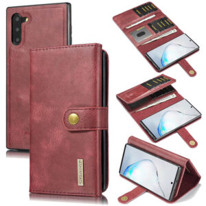 DG.MING Samsung Galaxy Note 10 Wallet Stand Split Leather Case Red